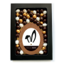 Vrolijk Pasen - Ei melk koffieboon met chocolade eitjes goud in vensterdoos