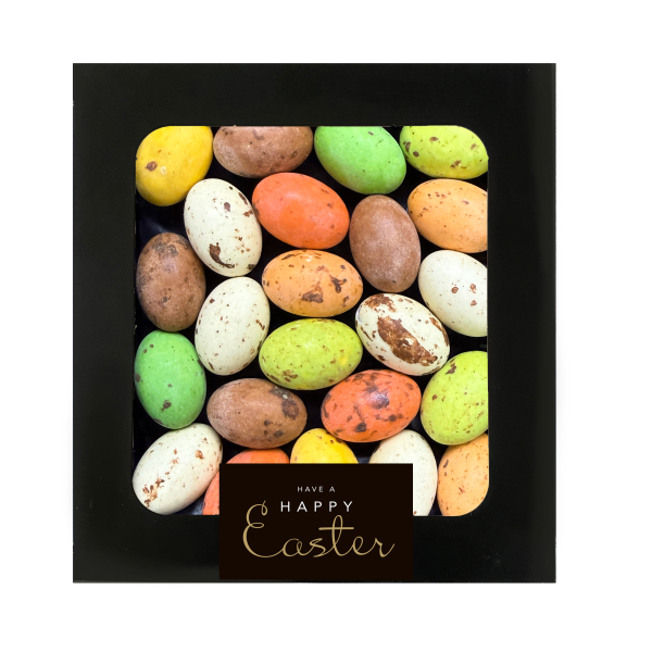Luxe paasmix in vensterdoos zwart Luxe paasmix in vensterdoos zwart