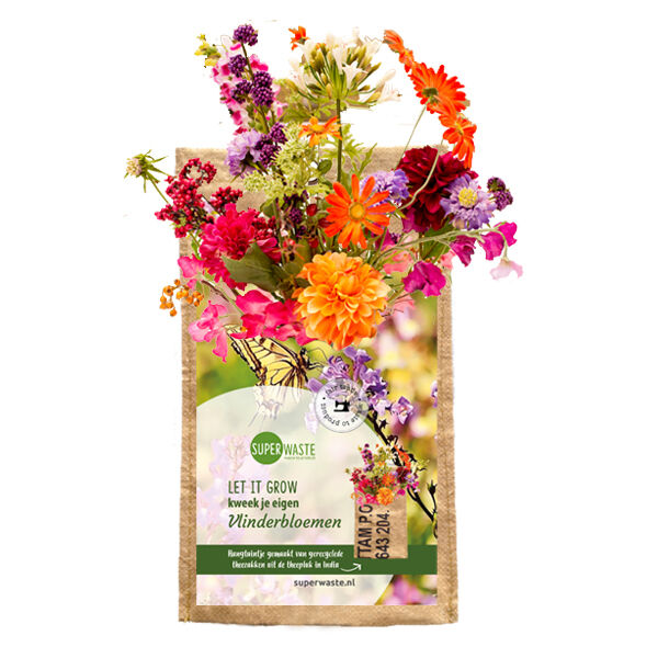 Superwaste Let it Grow hangtuintje vlinderbloemen