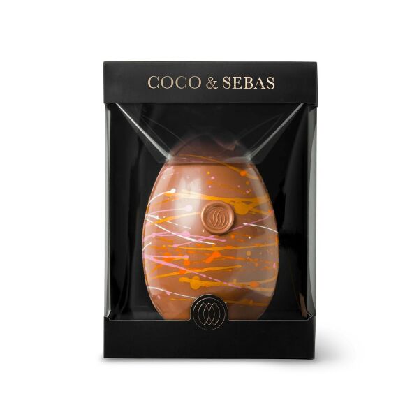 Coco & Sebas luxe chocolade paasei groot 350gr Coco & Sebas luxe chocolade paasei groot 350gr
